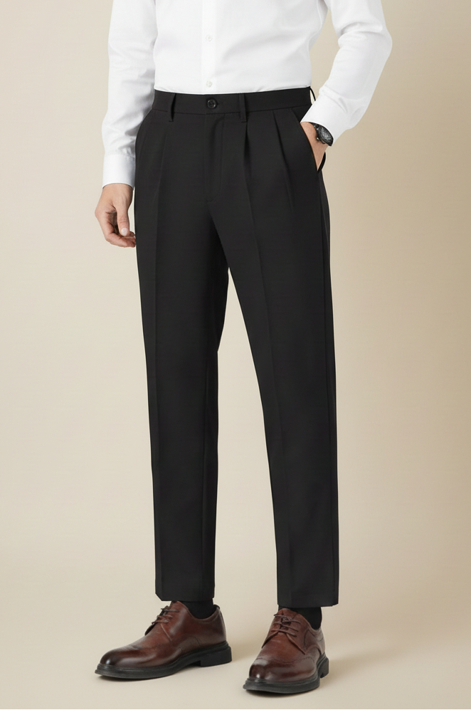 Model with seamless beige background